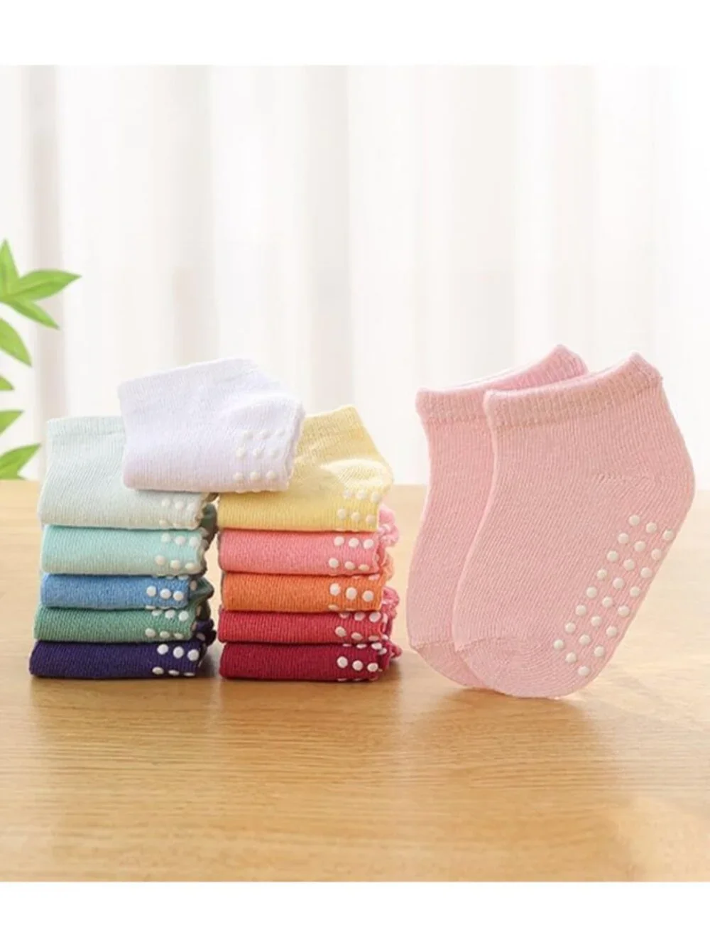 Soft Cotton Non-Slip Ankle Socks for Infants & Toddlers - 12 Pack, Unisex